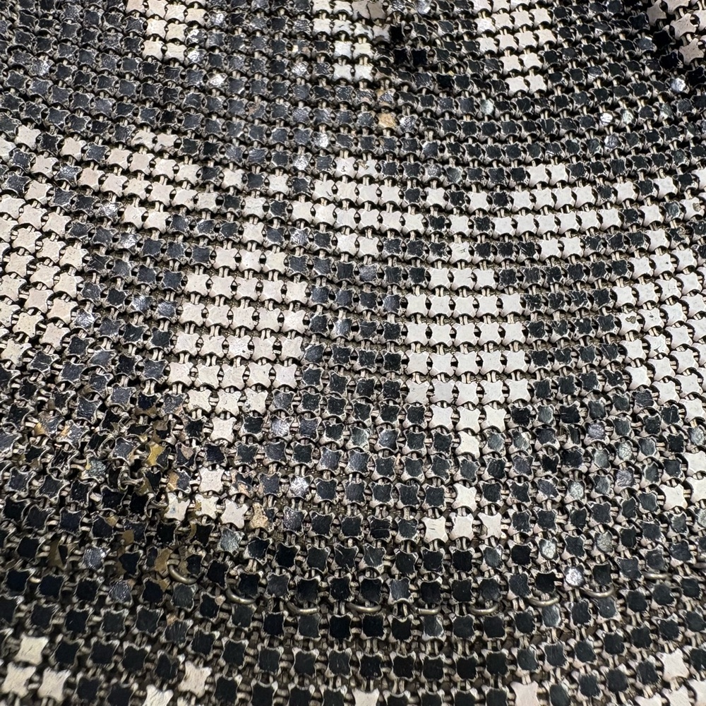 Elegant Antique Gun Metal and Silver Metal Mesh Evening Bag - Picture 2 of 14